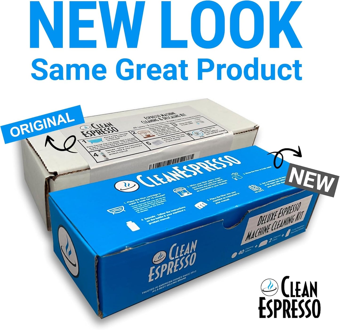 Breville Compatible Espresso Machine Cleaning Kit - 40 Cleaning Tablets, 2 Espresso Machine Water Filters, 2-Use Descaler Bottle